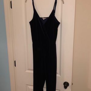 Navy velvet romper